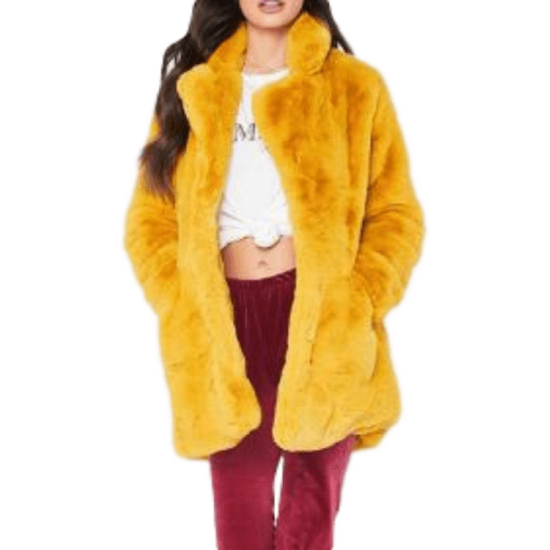 Fluffy Fur Coat,Womens Winter Solid Buttons Lapel Pockets Jacket Plus Size Winter Warm Parka Outwear Fashion 